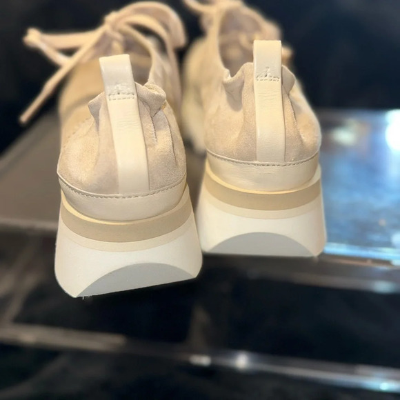 Softwaves Cream Platform Sneakers with Breathable Knit Upper - Picture 7 of 16